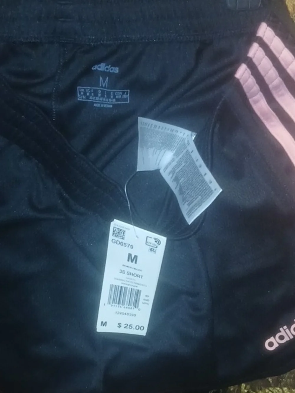 adidas Athletic Shorts in Black & Pink Size Medium NWT